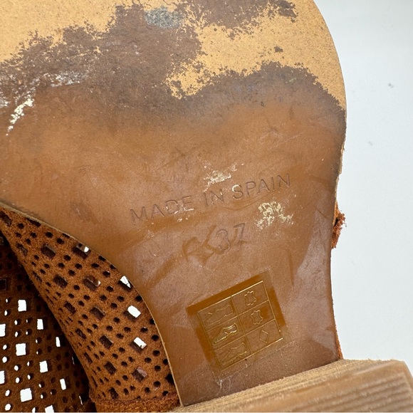 Free People Pandora D Orsay Laser Cut Out Brown Suede Shoe Boot Boho - Picture 12 of 14